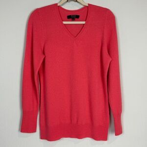 Alex Marie Pink Cashmere V-neck Sweater L